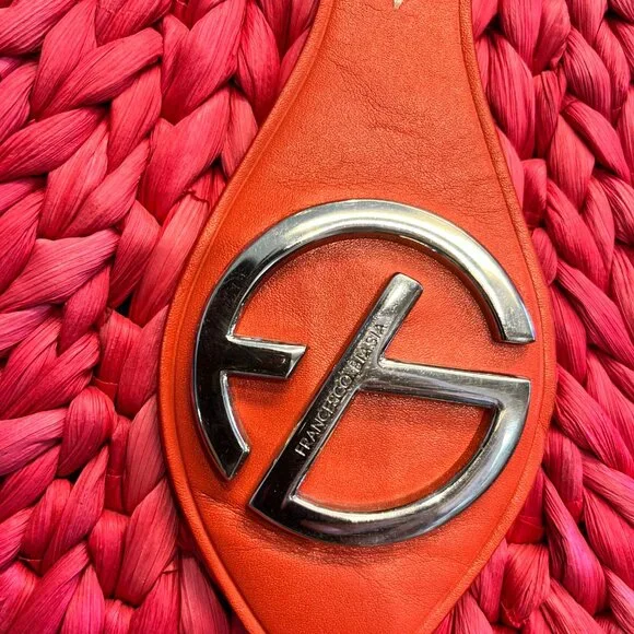 Francesco Biasia pink wicker leather handbag - Picture 10 of 11